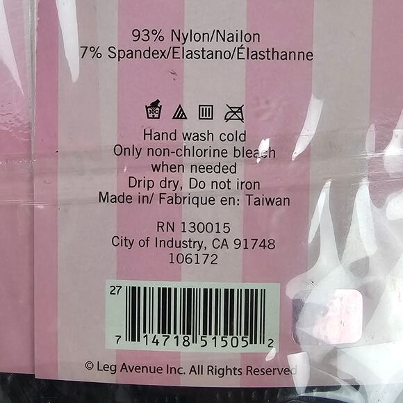 NWT Leg Avenue Net Pantyhose One Size Black Starlet Dot Spandex Tights Lingerie - Picture 5 of 5